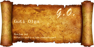 Guti Olga névjegykártya